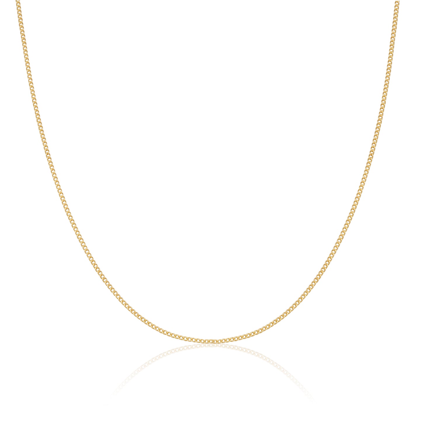 Vergoldete Sterlingsilber-Panzerkette, 1 mm, 16–24 Zoll