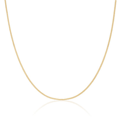 Vergoldete Sterlingsilber-Panzerkette, 1 mm, 16–24 Zoll