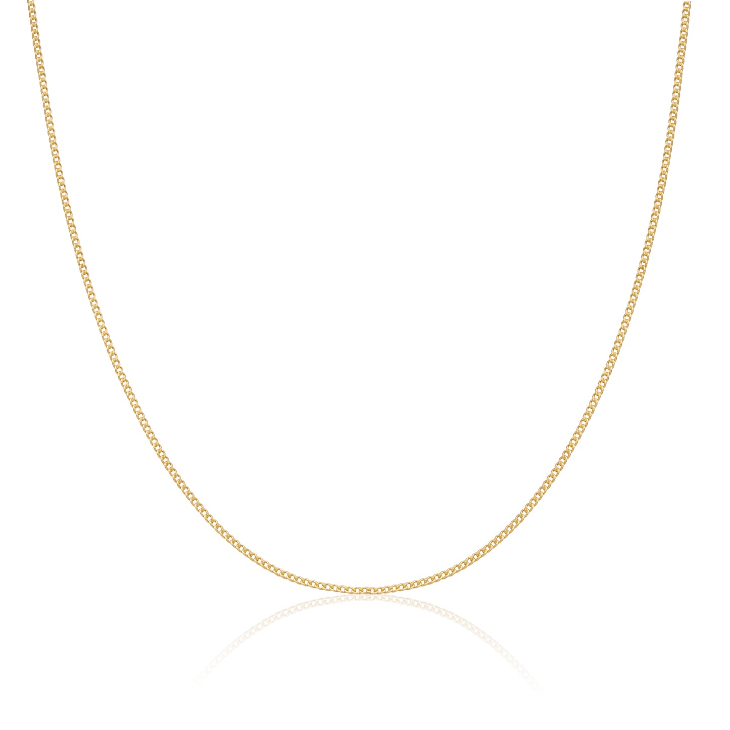 Gold Plated Sterling Silver 1mm Curb Chain 16 - 24 Inches