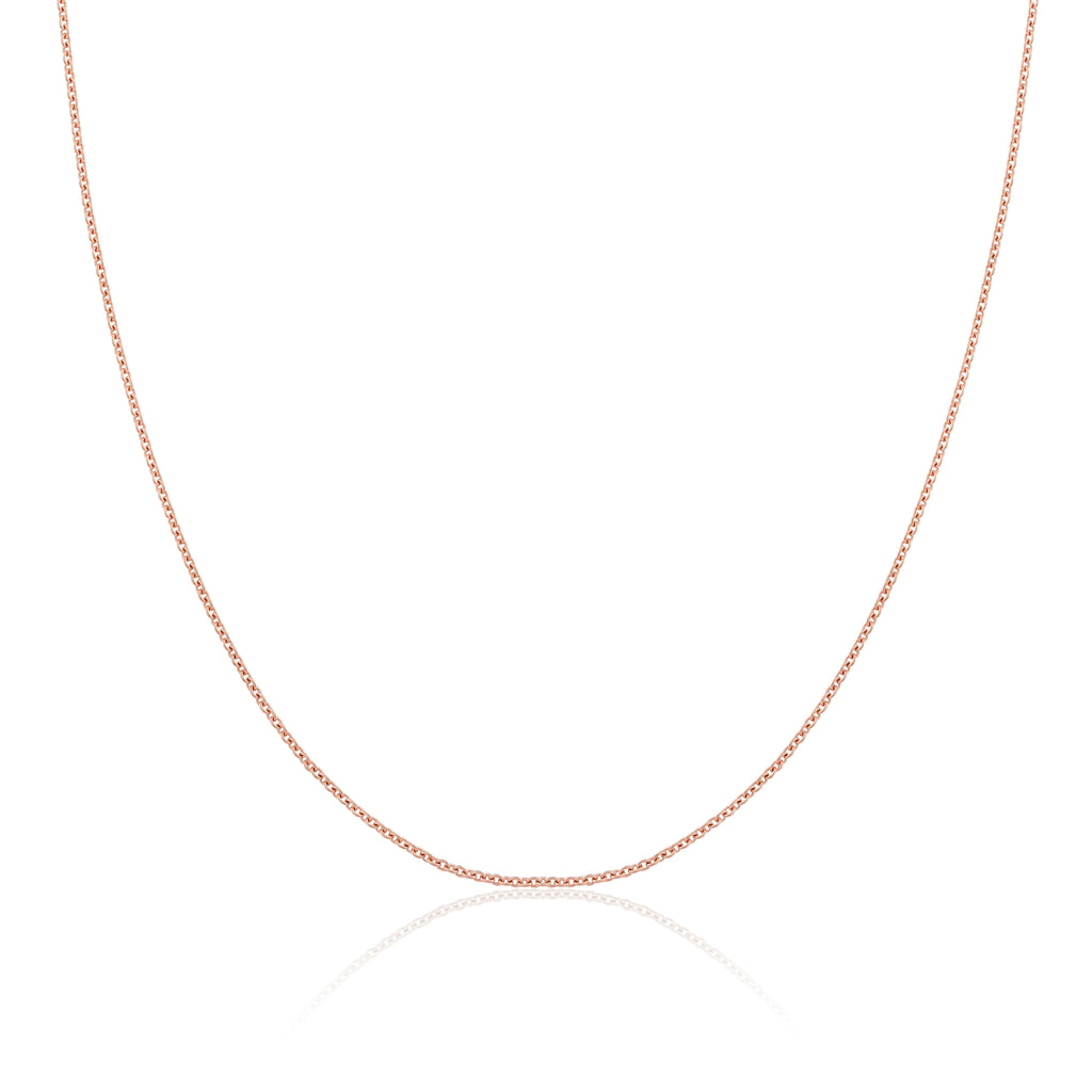 Roségold-beschichtete 1 mm Belcher-Kette aus Sterlingsilber, 16–24 Zoll