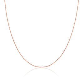 Roségold-beschichtete 1 mm Belcher-Kette aus Sterlingsilber, 16–24 Zoll