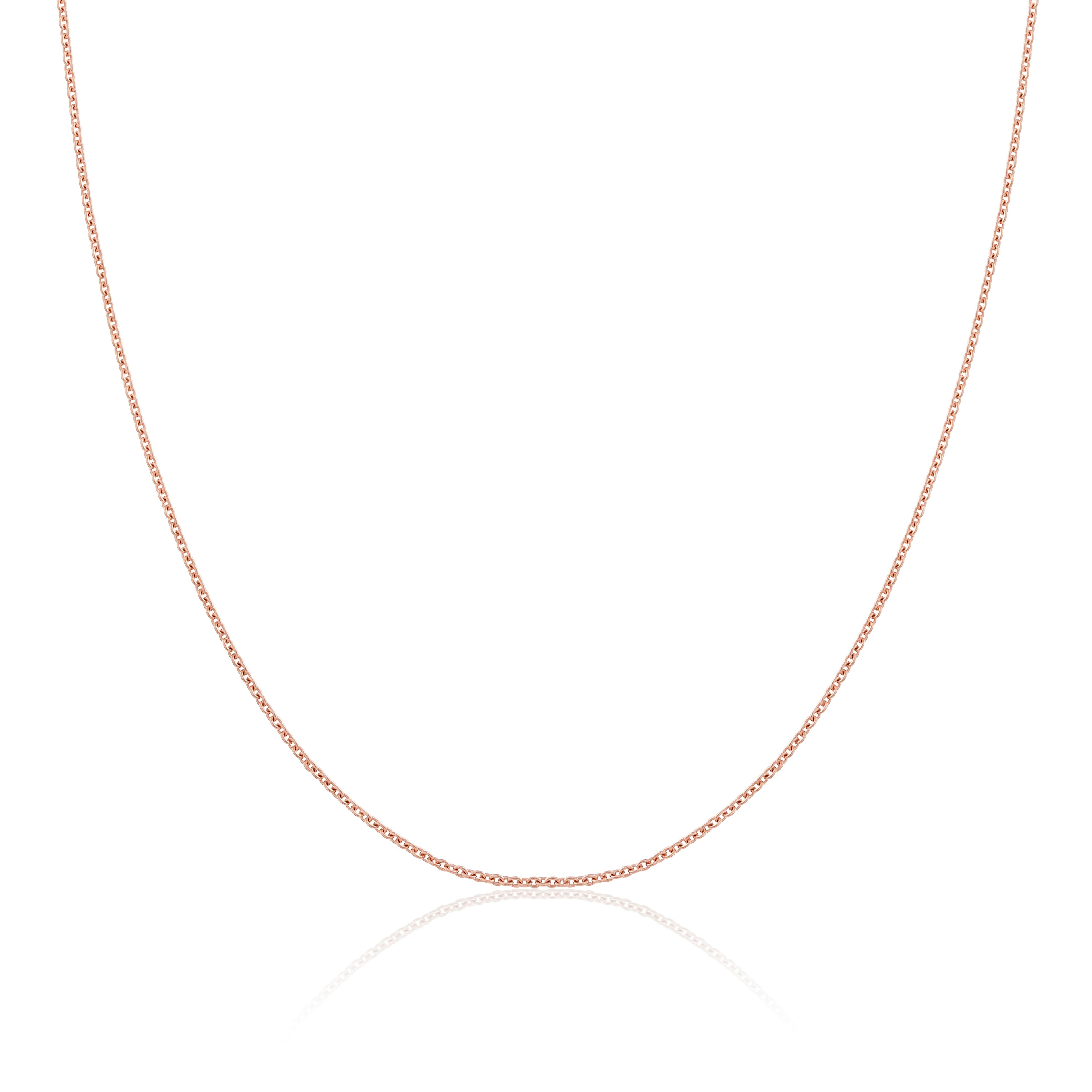 Roségold-beschichtete 1 mm Belcher-Kette aus Sterlingsilber, 16–24 Zoll