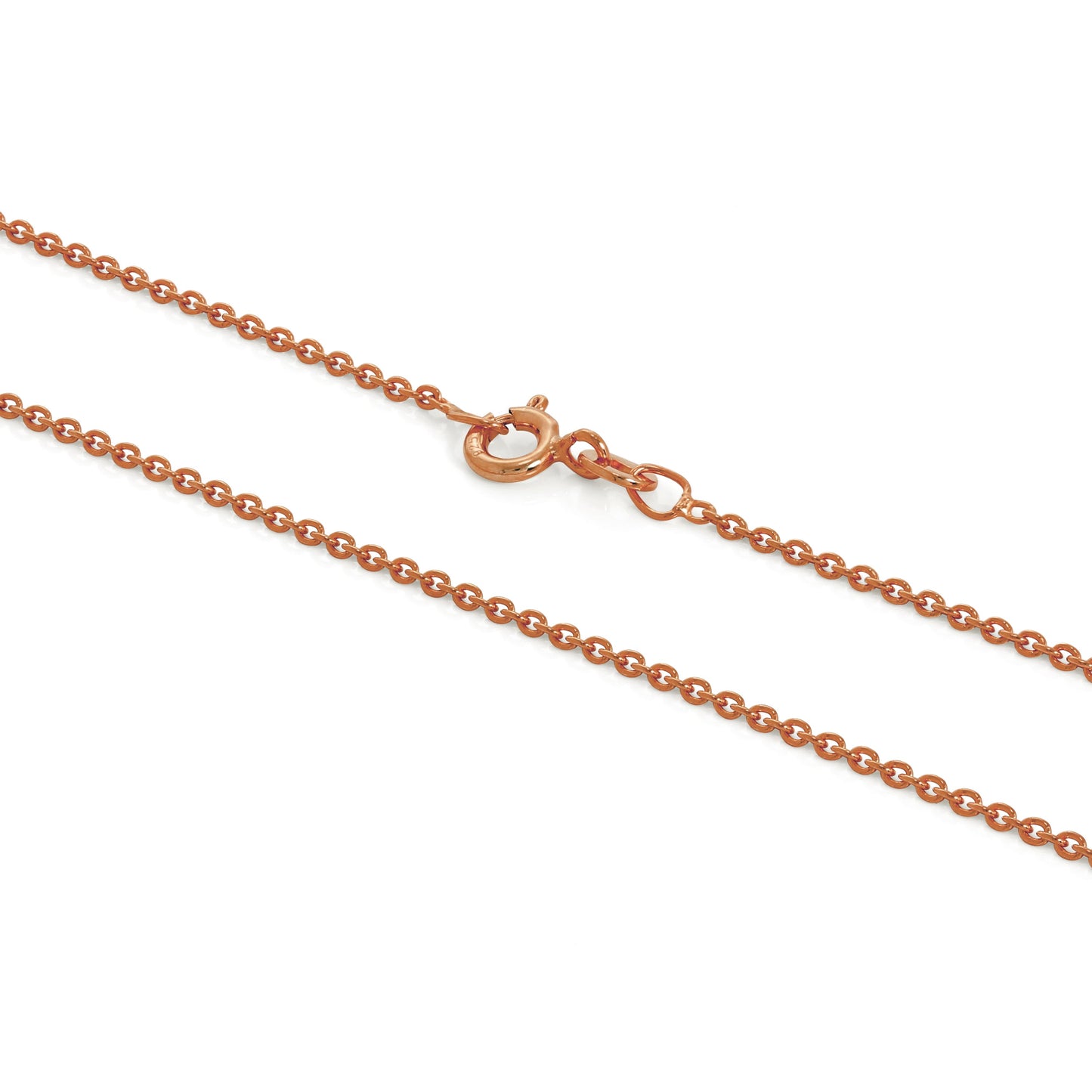 Roségold-beschichtete 1 mm Belcher-Kette aus Sterlingsilber, 16–24 Zoll