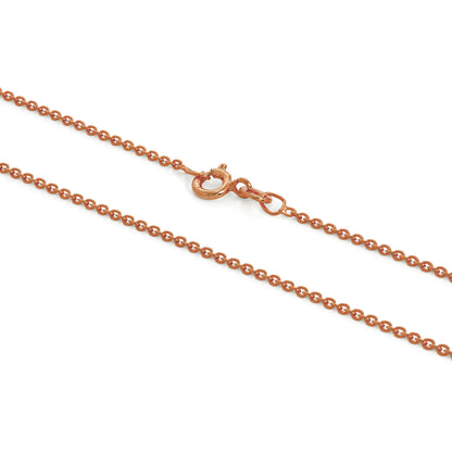 Roségold-beschichtete 1 mm Belcher-Kette aus Sterlingsilber, 16–24 Zoll