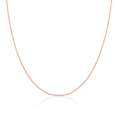 Roségold-beschichtete 1 mm Belcher-Kette aus Sterlingsilber, 16–24 Zoll