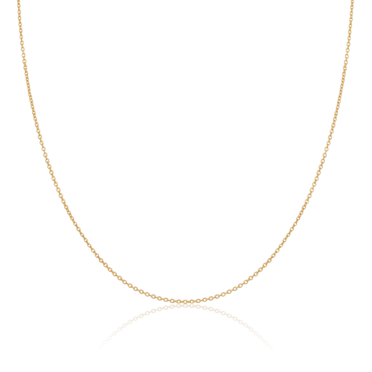 Vergoldete Sterlingsilber-Kabelkette, 1 mm, 40–60 cm