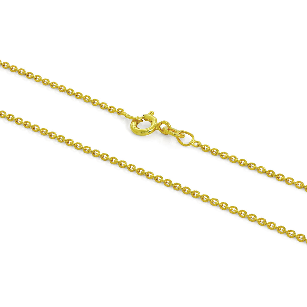 Vergoldete Sterlingsilber-Kabelkette, 1 mm, 40–60 cm