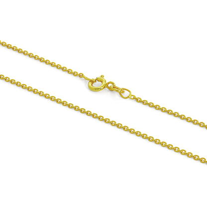 Vergoldete Sterlingsilber-Kabelkette, 1 mm, 40–60 cm