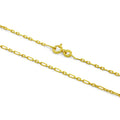 Vergoldete Sterlingsilber-Kette mit 2 mm großen, abgerundeten Figaro-Gliedern, 40–60 cm