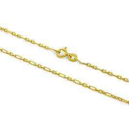 Vergoldete Sterlingsilber-Kette mit 2 mm großen, abgerundeten Figaro-Gliedern, 40–60 cm