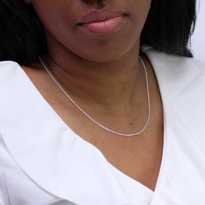 Sterlingsilber 2 mm Panzerkette 16–24 Zoll