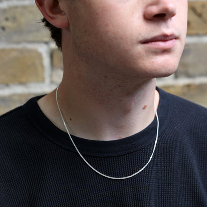 Sterlingsilber 2 mm Panzerkette 16–24 Zoll