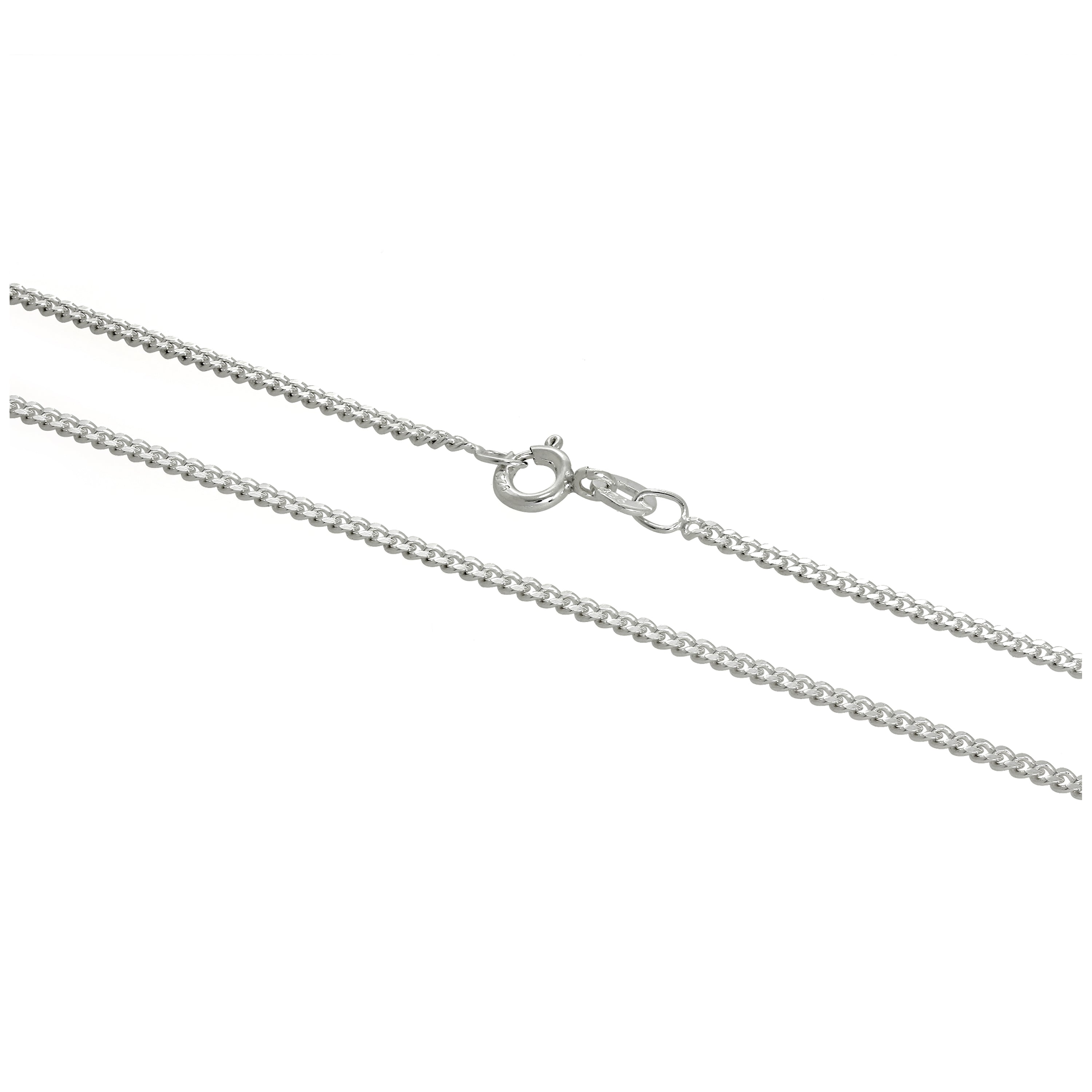 Sterlingsilber 2 mm Panzerkette 16–24 Zoll