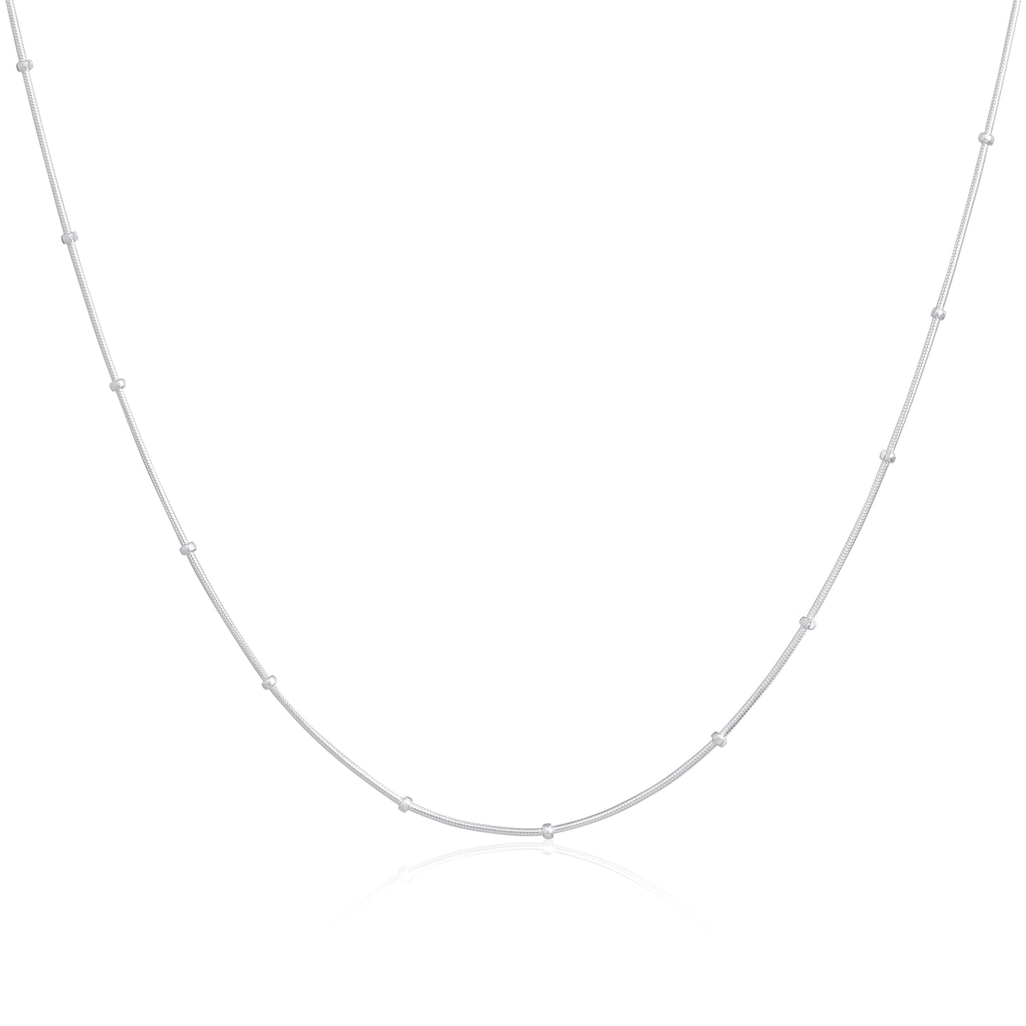 Sterling Silber 1 mm Perlen-Schlangenkette 16 - 24 Zoll