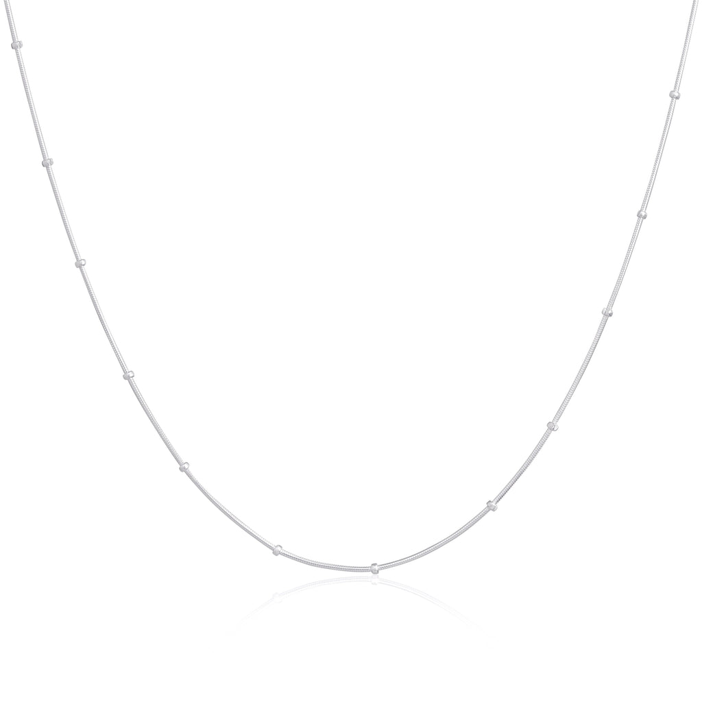 Sterlingsilber 1 mm Perlen-Schlangenkette 40 - 60 cm
