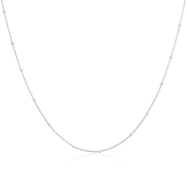 Sterlingsilber 1 mm Perlen-Schlangenkette 40 - 60 cm