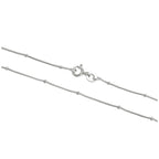 Sterlingsilber 1 mm Perlen-Schlangenkette 40 - 60 cm