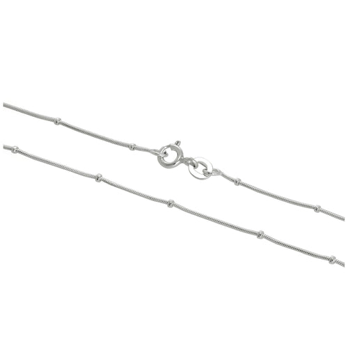Schlangenkette aus Sterlingsilber mit Kugeln, 1 mm, 40 - 60 cm