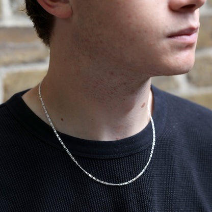 Sterling Silber 2 mm S-Panzerkette 16 - 24 Zoll