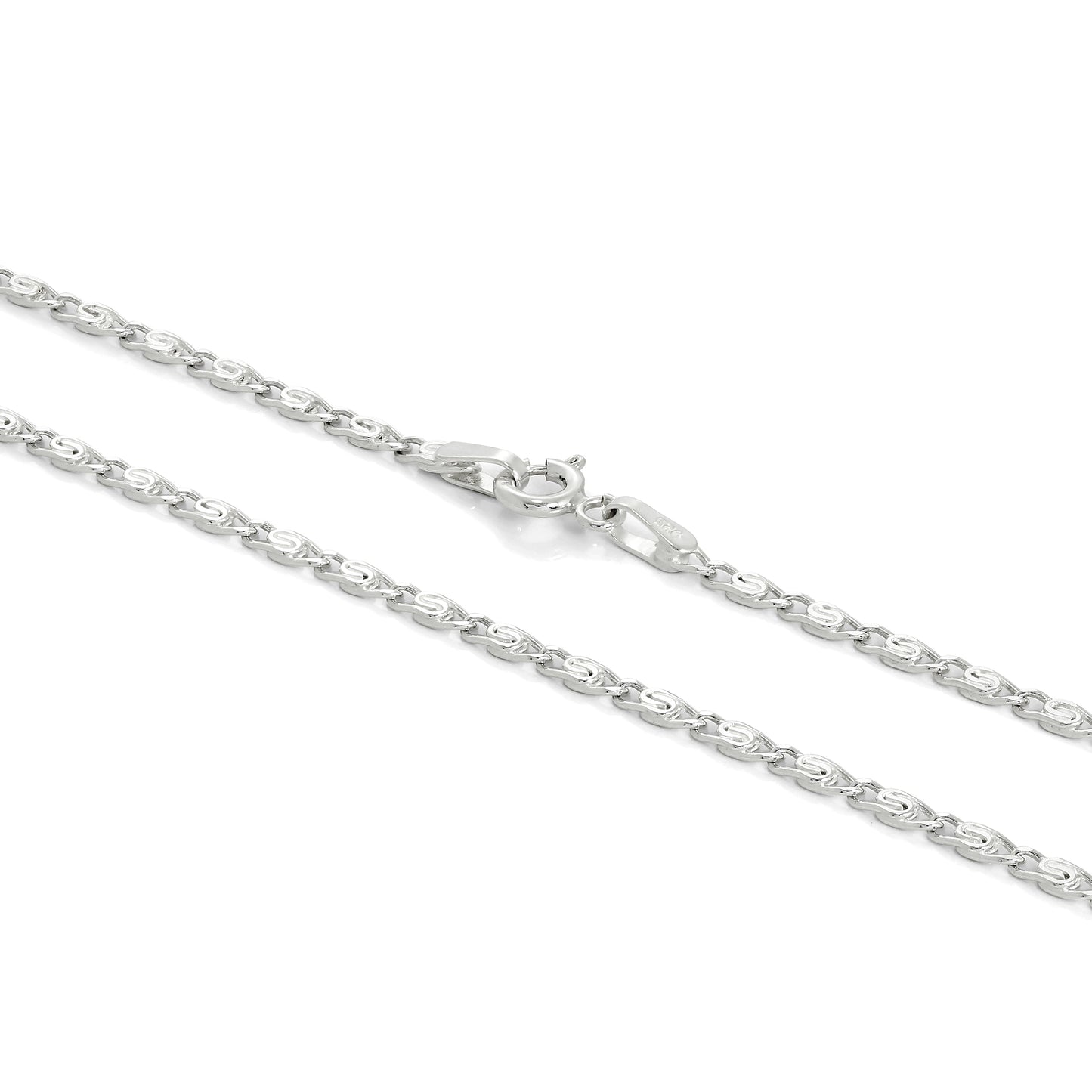Sterling Silber 2 mm S-Panzerkette 16 - 24 Zoll