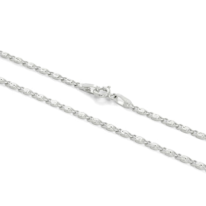 Sterling Silber 2 mm S-Panzerkette 16 - 24 Zoll
