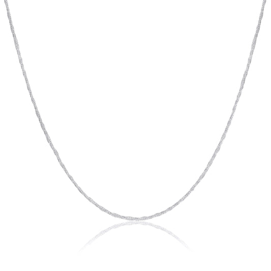 Sterling Silber 1 mm gedrehte Fuchsschwanzkette 16 - 24 Zoll