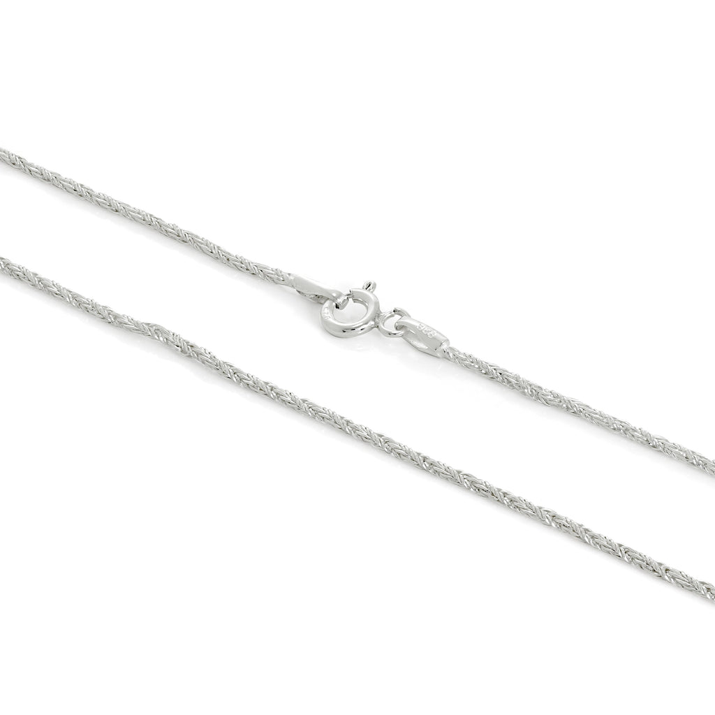 Sterlingsilber 1 mm gedrehte Fuchsschwanzkette 16 - 24 Zoll