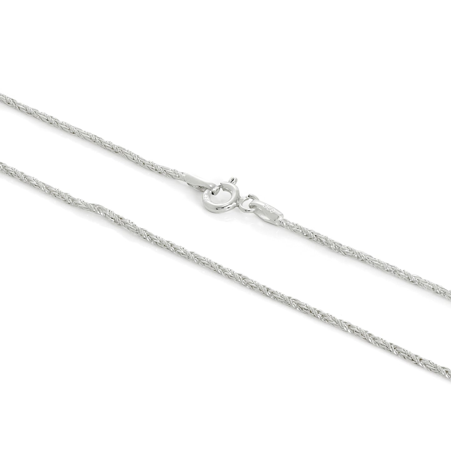 Sterling Silber 1 mm gedrehte Fuchsschwanzkette 16 - 24 Zoll