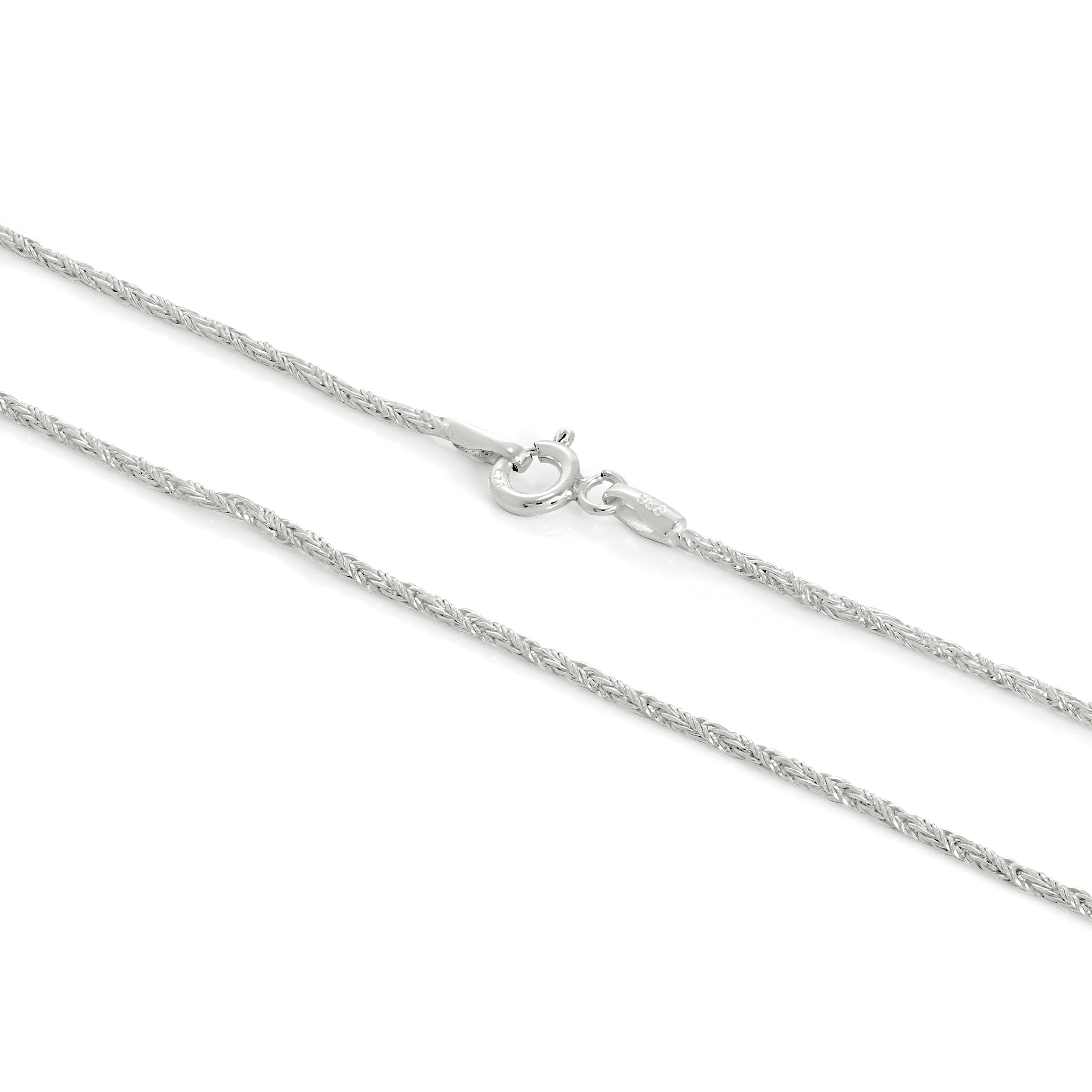 Sterlingsilber 1 mm gedrehte Fuchsschwanzkette 16 - 24 Zoll