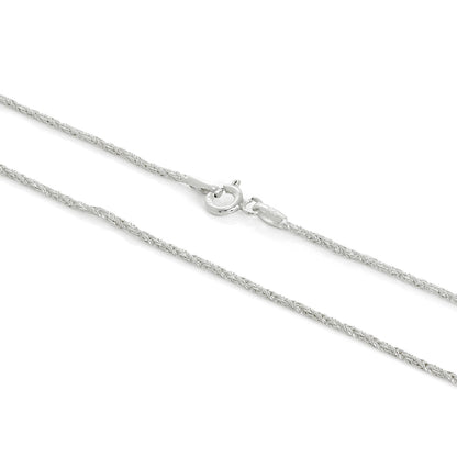 Sterling Silber 1 mm gedrehte Fuchsschwanzkette 16 - 24 Zoll