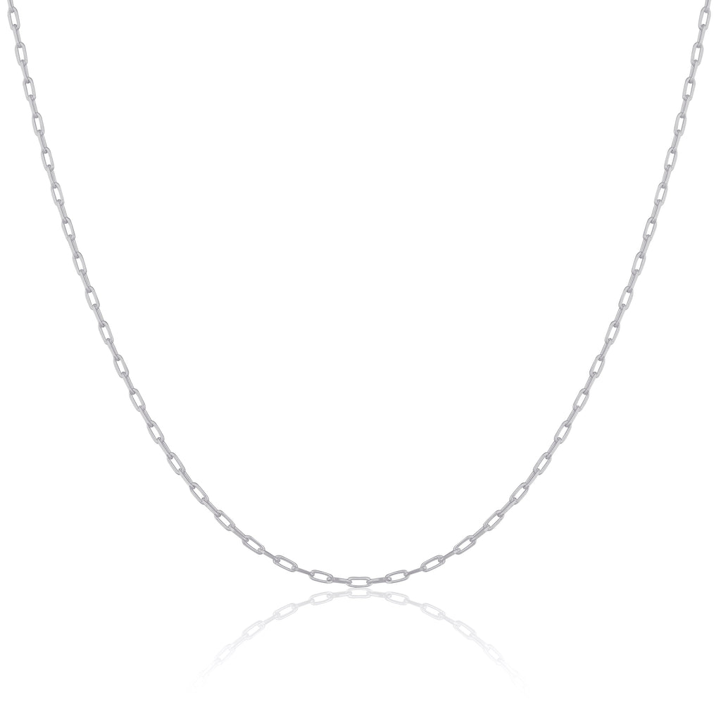 Sterlingsilber 2 mm lange Glieder Kabelkette 40 - 60 cm