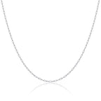 Sterlingsilber 2 mm lange Glieder Kabelkette 40 - 60 cm