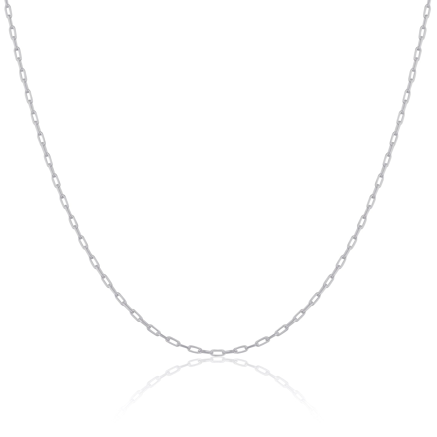 Sterling Silber 2 mm lange Glieder Kabelkette 16 - 24 Zoll