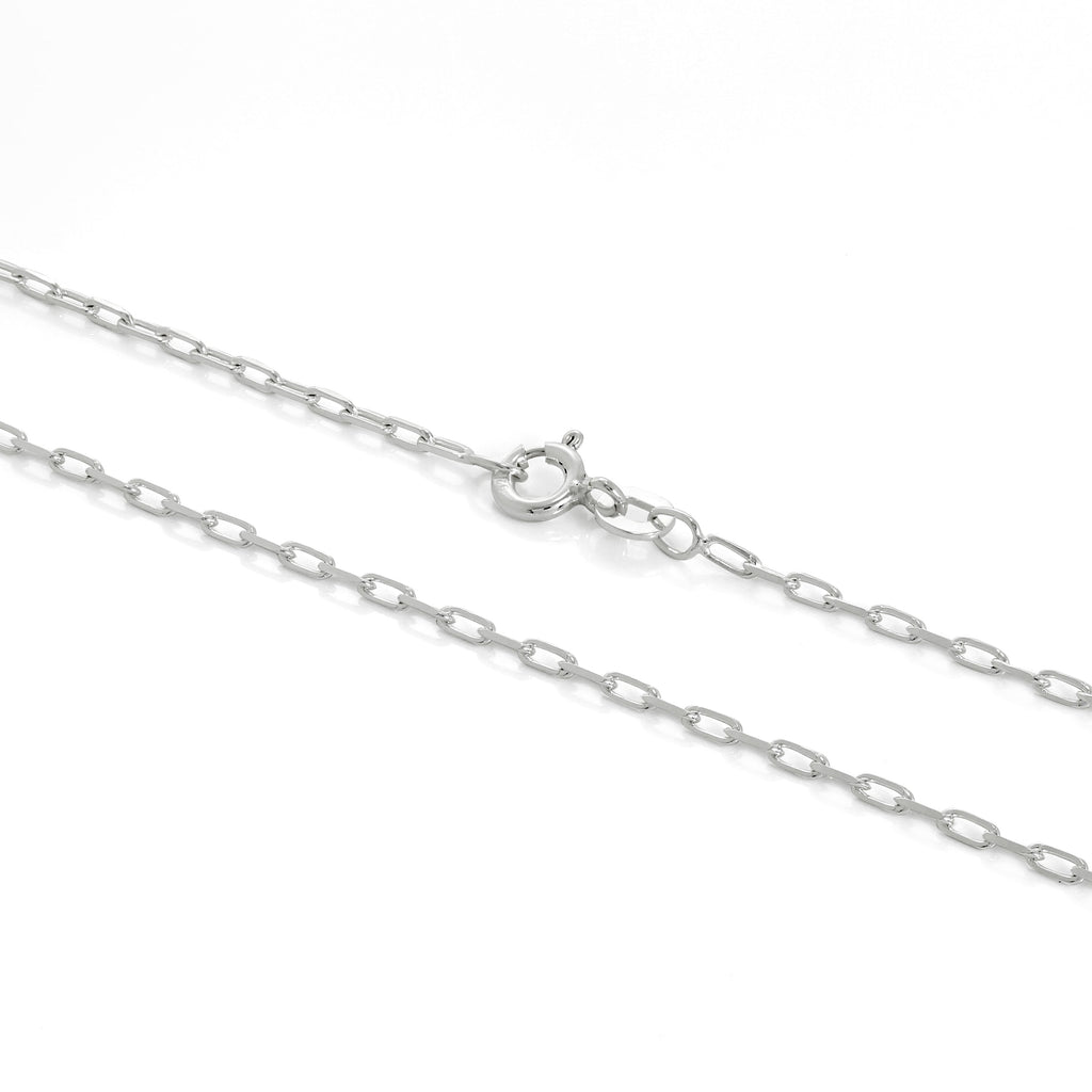 Sterlingsilber 2 mm lange Glieder Kabelkette 40 - 60 cm