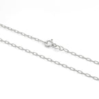 Sterlingsilber 2 mm lange Glieder Kabelkette 40 - 60 cm
