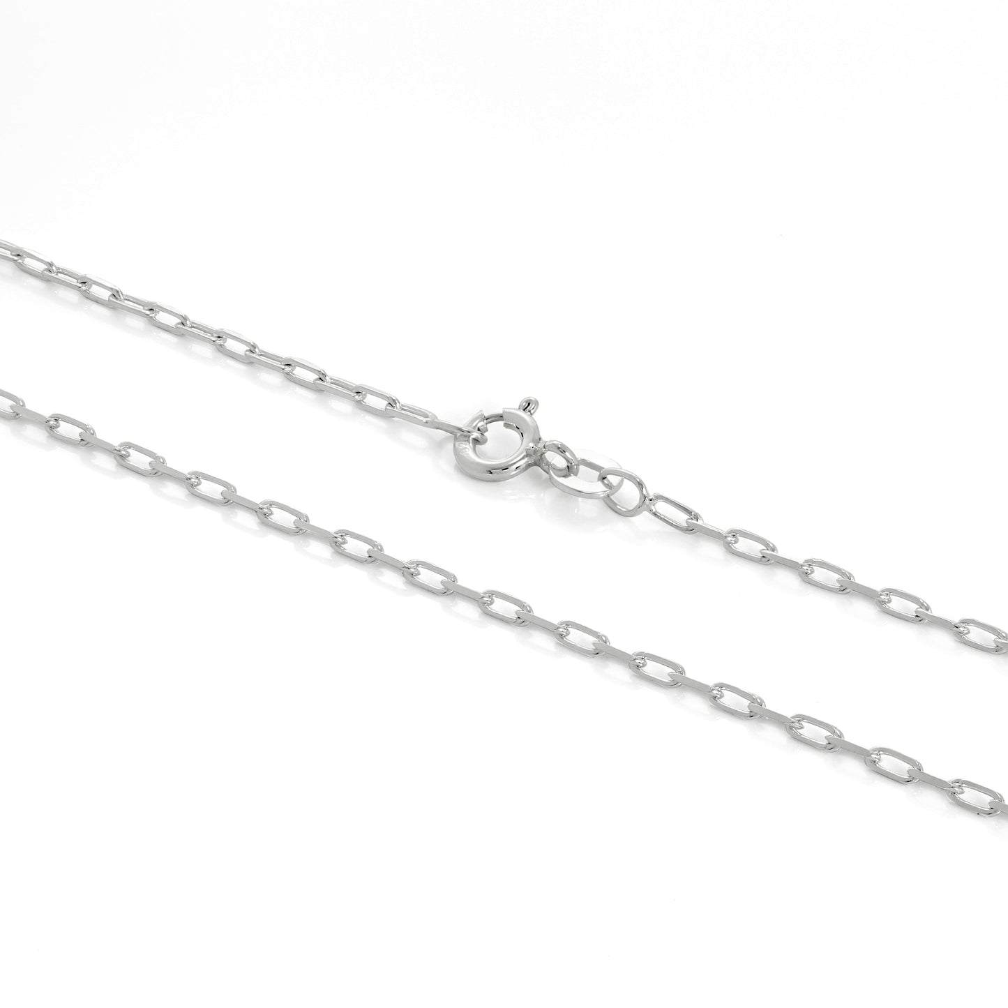 Sterling Silber 2 mm lange Glieder Kabelkette 16 - 24 Zoll