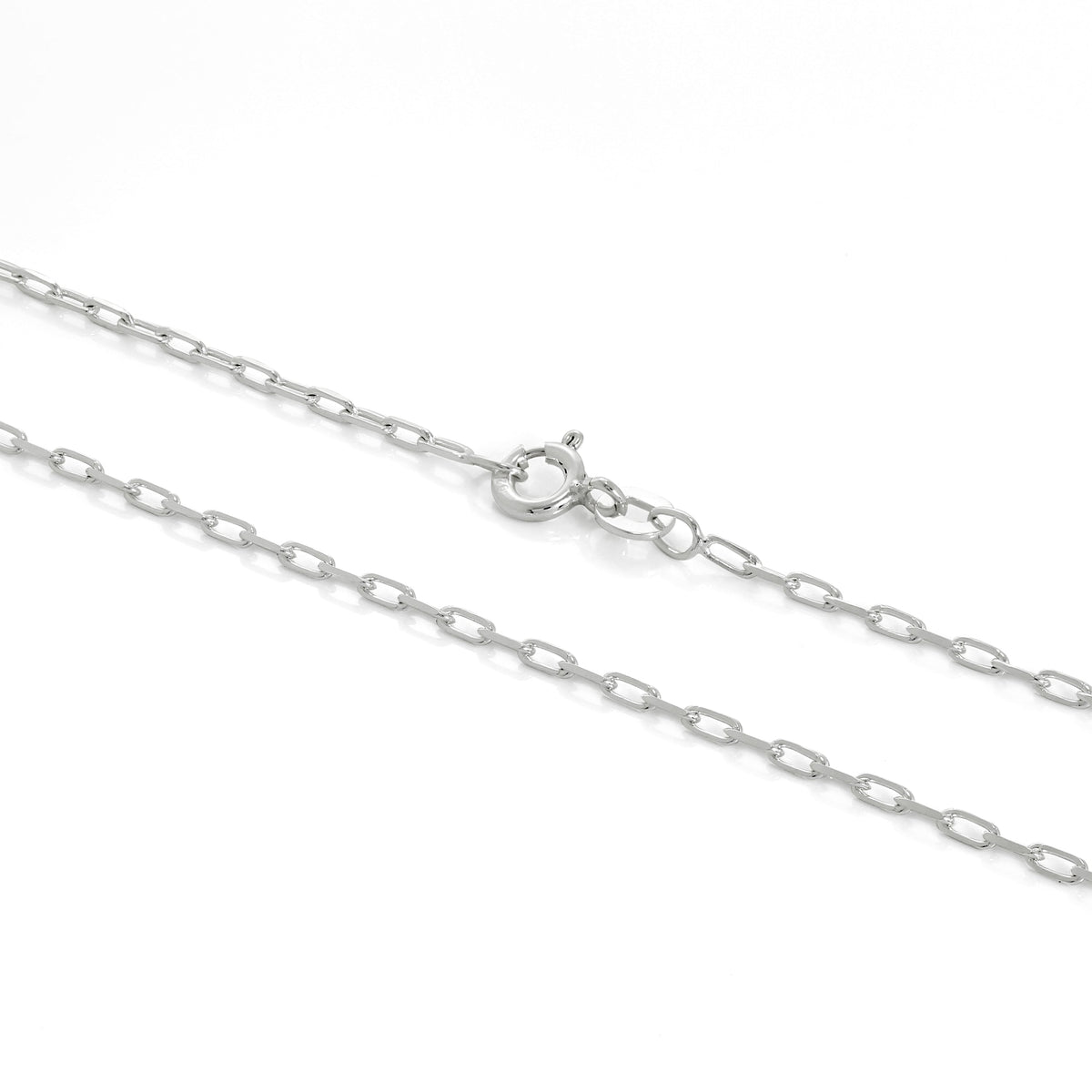 Sterlingsilber 2 mm lange Glieder Kabelkette 40 - 60 cm