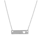 Sterlingsilber 43 cm Halskette mit Gravierbar Stange & Herz