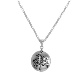 Anhänger aus Sterlingsilber mit offenem Familienbaum, 45 cm Kette