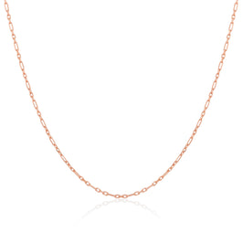 Roségold-beschichtetes Sterlingsilber 2 mm Panzerkette mit abgerundeten Figaro-Gliedern 16–24 Zoll