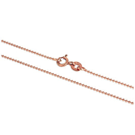 Roségold-beschichtete Sterlingsilber 1 mm Perlenkette 40 cm