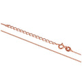 Roségold Plated Sterlingsilber 1 mm Perlenkette 16 + 2 Zoll