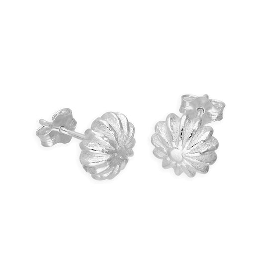 Sterling Silber Puffblumen-Ohrstecker