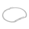 Damen-ID-Armband aus Sterlingsilber mit diamantierter Panzerkette, 3 mm, 18 cm