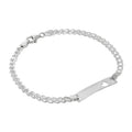 Sterlingsilber 3 mm doppeltes Curb Damen ID Armband mit ausgeschnittenem Herz 18 cm