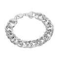 Sterlingsilber Dick Schwer 13 mm Doppelt Panzer Herren Armband 20,5 cm