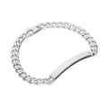 Dickes, kräftiges ID-Armband aus Sterlingsilber mit Panzerkette und gravierbarer ID-Platte, 7 mm, 18 - 20 cm