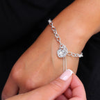 Sterlingsilber Belcher Kettenarmband mit Herz Vorhängeschloss 15 cm 20 cm