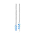 Ohrringe aus Sterlingsilber mit dreifacher blauer Zirkonia