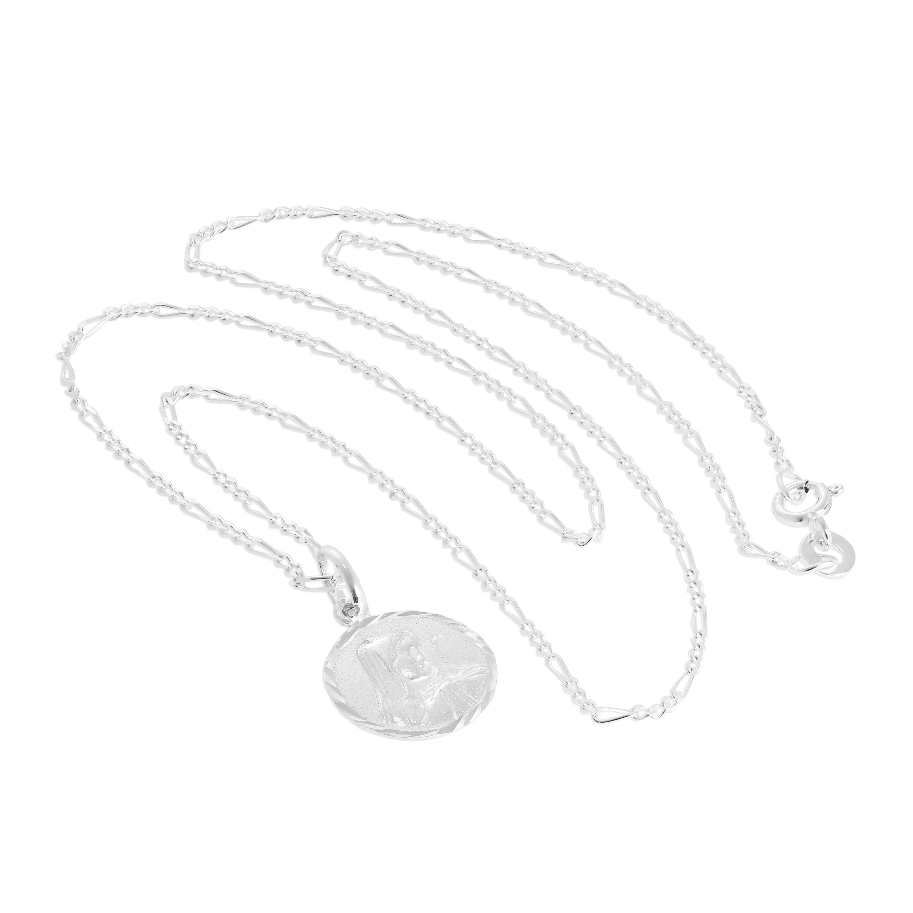 Halskette aus Sterlingsilber mit Madonna und Kind, 14–32 Zoll